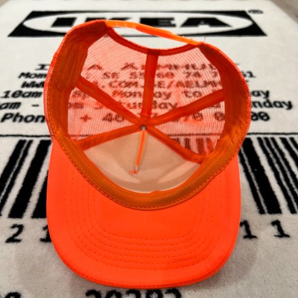 Cancun Mexico Logo Bright Neon Orange Trucker Beach Hat - Picture 6 of 8